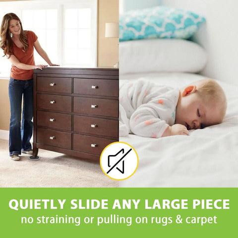 Carpet Furniture Sliders 20 Pieces 3.5 Inch Heavy Duty Movers Pads Plastic EVA Gliders for Sofas Beds Tables Easily Glide Across Carpet Without Lifting No Sweat Beige