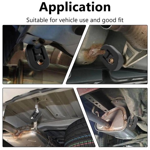 Exhaust Rubber Hanger For Muffler Mounts With Two Holes 0.47 Inch installed on vehicle undercarriage