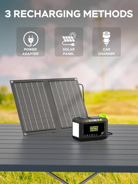 88.8Wh Portable Solar Generator With 21W Panel Included For Camping And Outdoor Adventures compact power station and panel
