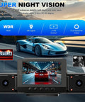 4 Channel Dash Cam With 360 Degree View For All Around Protection And No Blind Spots, dash cam showing night vision mode