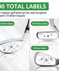 300 Pack Golf Impact Tape For Woods Irons And Putters No Residue Swing Practice Stickers for right-handed clubface view