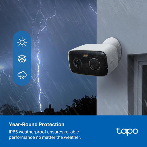 Outdoor 1080P Security Camera With Up To 180 Day Battery Life, Color Night Vision, Person Detection, Local Storage Or Cloud on wall