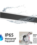 Aipsun 2 Packs Outdoor Wall Sconce, 3000K 4000K 6000K, 23.6in Modern Black exterior light with IP65 waterproof features.