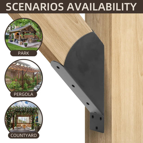 Heavy Duty 45 Degree Angle Bracket For 2x4 Wood Posts And Beams For Pergola Gazebo DIY Kit Black Iron Support 8 Pack Built To Last And Tough As Nails With 2mm Thick Iron And Black Powder Coating For Outdoor Weatherproof Strength Great For Outdoor