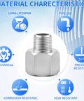 304 Stainless Steel Reducer Adapter 3/4 NPT Female To 1/2 NPT Male Pipe Fitting, showcasing material characteristics