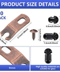 Rock Solid Antique Bronze Glass Retainer Clips Bundle Arrives Fully Loaded With All Needed Screws And Snug Silicone Sleeves For Zero Hassle Cabinet Door Setup And Dependable Everyday Performance, showing size details and materials.