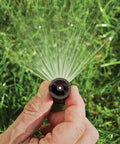 High Efficiency Adjustable Sprinkler Nozzles 0 To 360 Degree Pattern With 5 To 8 Feet Spray Distance in action on lawn
