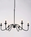 Prewired Plug In Chandelier 34.6 Inch Black Farmhouse Modern Hanging Light for Indoor Outdoor Use Gazebo Rustic Industrial Style Easy Install