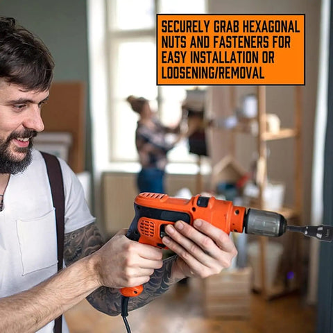 Ultimate 21 Piece Magnetic Nut Driver Set With Impact Socket Adapter Kit Bringing Heavy Duty Power Tools To Your Shop Featuring SAE Metric Power Drivers And Bit Holders In A Durable Red Case For Serious Mechanics Who Need High Torque Precision, orange drill driver