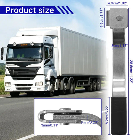 Heavy Duty Stainless Steel Shipping Container Door Handle Replacement 11.22 Inch Ultra Thick Solid Steel Construction diagram