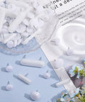 125 Piece White Tack In Drawer Glides Heavy Duty Furniture Slider Repair Kit For Dressers with solid plastic and iron construction.