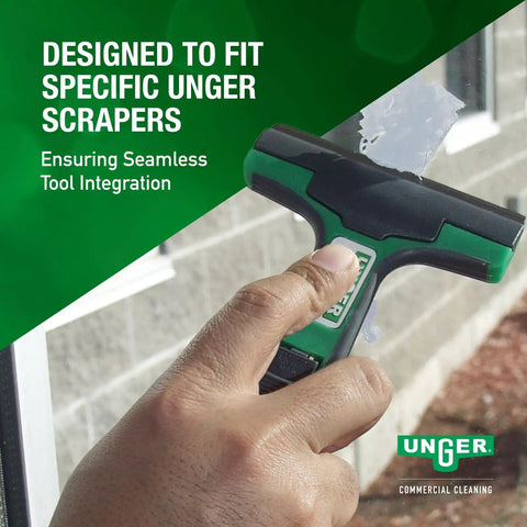 4 Inch Reversible Carbon Steel Scraper Blades For Light Duty Scrapers With Dual Edges Razor Edge For Paint Tape And More And Blunt Edge For Cement Or Stucco Replacement Blades For Multipurpose Use in Unger scraper