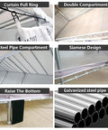 Hella Spacious Portable Wardrobe Closet With Slick Protective Fabric Cover And Sturdy Dual Hanging Rods Plus Generous Storage Shelves For Bulk Clothing And Smart Room Organization showing steel pipe components and design.