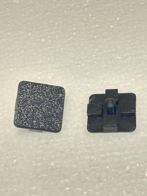 15 Piece End Cap Set For 3030 Aluminum Extrusion Profiles 30mm By 30mm T Slot Style New Design With A Better Fit And Durable Black Plastic Caps To Finish And Protect Your Ends Like A Pro. black plastic 3030 30mm x 30mm extrusion end caps, front and back view