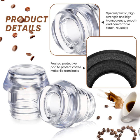 Front view of Lounsweer 2-pack percolator tops and washer rings; transparent plastic.