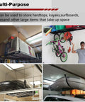 Heavy Duty Ceiling Mounted Garage Storage Lift System With Hand Crank Easy To Install One Person Operation Lifts Items Up To 16 Feet
