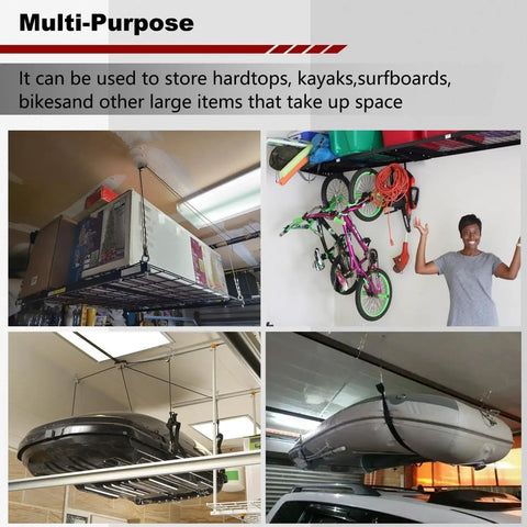Heavy Duty Ceiling Mounted Garage Storage Lift System With Hand Crank One Person Operation Lifts for Storage