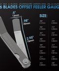 Dual Marked Feeler Gauge Kit With 32 Blades And 16 Offset Pieces Measures 0.0015 To 0.035 Inches And 0.005 To 0.020 Inches illustration
