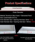 Heavy Duty Recessed Access Panel With Lock, Fire Rated Ceiling Hatch And Wall Inspection Door, Drywall Cover Plate For Attic Plumbing And Electrical, 24X28 Aluminum Plate showcases product specifications including dimensions and material details.