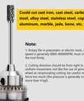 6pcs 6mm Shank Tungsten Carbide Rotary Burr Set For Die Grinder Aluminum 10mm Head Heavy Duty Metal And Stone Shaping Bits