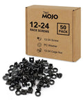 Heavy Duty Rack Mount Screws Kit With Cage Nuts And Washers 50 Pack 12-24 Thread Carbon Steel Hardware For Server Cabinets Network Racks