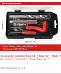 15 Pcs Thread Inserts M14x1.5 Female Thread Repair Kit With Spark Plug Helicoil Set in organizer box