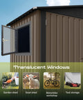 6 By 4 Outdoor Storage Shed In Brown Sturdy Metal Building With Floor Frame And Operable Window Perfect Tool Shed