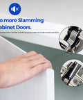 Close-up of 10 Pack 5 Pairs Soft Close Kitchen Cabinet Hinges for Half Inch Overlay with metal damper, installed on face frame door.