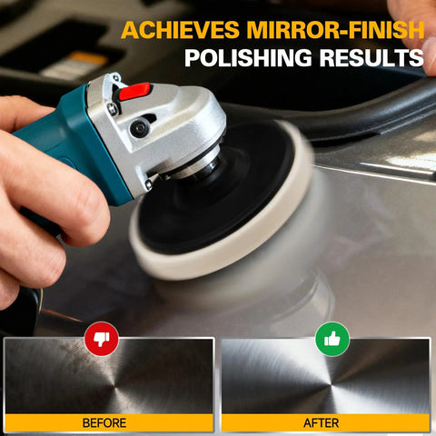 Heavy Duty 3 Inch Wool Felt Polishing Pads For Angle Grinders To Kick Up A Gloss And Remove Surface Rust Fast Reliable Buffing Wheels in use.