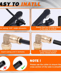 Diagram showing installation process for Beefed Up Air Line Kit For Air Spring Bag Suspension With Fittings, 30 Ft PA Hose.