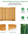 Expandable Bamboo Drawer Organizer For Kitchen Utensils And Flatware Adjustable Cutlery Tray And Knife Organizer Drawer Divider