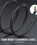 Dual Lens Borescope Inspection Camera With 1080P Waterproof Flexible Cable showing semi-rigid gooseneck for bend and hold shape