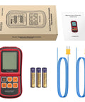 Dual Channel Digital Thermocouple Thermometer With Two K Type Probes Backlit LCD Real Time Temperature Readout