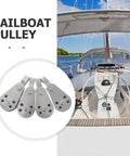 4 Pack Stainless Steel Pulley Blocks For Kayaks And Sailboats Heavy Duty Cable Pulleys With Bearing Rollers On Sailboat