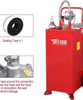 30 Gallon Portable Heavy Duty Gas Caddy With Wheels, Fuel Storage Tank for Gasoline and Diesel, siphon pump shown