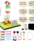 Goose Key Holder Desk Statue With Magnetic Base And Fashion Accessories Pack Hats Bow Ties Necklaces Headphones Chalkboard Cap For Home Office Decor And A Fun New Apartment Housewarming Gift.