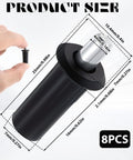 8 Pack Cabinet Door Repair Pins, Spring Loaded Damper Pins for Blinds and Furniture, 23.5 x 6.8mm Black Steel, PP Plastic