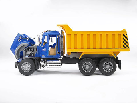 Realistic Mack Granite Dump Truck Toy 1 To 16 Scale For Construction Play Durable ABS Build For Indoor Outdoor Fun In Sand Snow Dirt