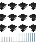 12 Pack Black Matte Square Cabinet Knobs For Drawers Built Tough With Solid Metal Build 30mm 1.2 Inch Size And Standard Screw Holes Easy Upgrade For Cabinets Dressers And More, shown with screws