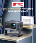 Smart Portable Video Projector With WiFi And Bluetooth For Home Theater And Outdoor Movie Nights Netflix Ready 4K Video Decode