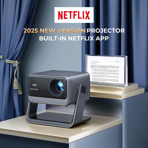 Smart Portable Video Projector With WiFi And Bluetooth For Home Theater And Outdoor Movie Nights Netflix Ready 4K Video Decode