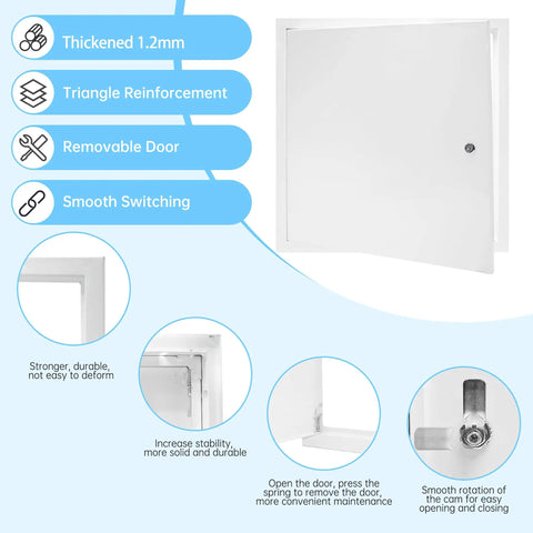 24 Inch Drywall Access Panel Metal Wall Door Thick 1.2mm Steel Built Tough and Rock Solid with removable features