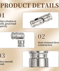 Dope 20 Pack Brass Barrel Hinges with silver finish showcasing solid cylindrical build and rust-resistant construction