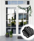 Heavy Duty Stainless Steel Screen Door Hinges 2 Pack Built to Last Adjustable Self Closing Spring Loaded Black Finish on door