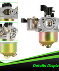 Close-up of Carburetor Carb Kit For Monster Mega Moto 80Cc 105Cc Mini Bikes And Motovox MBX Series MBX10 MBX11 MBX12 Coleman B100 Baja Doodle Bug DB30 Dirt Bug RT100 Go Karts 79Cc 97Cc Engines With Throttle Cable showing details