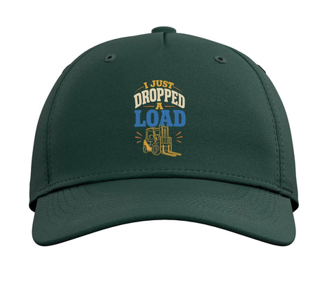 Forklift Operator Warehouse Cap Adjustable Printed Baseball Hat Dark Green for Logistics Crew with text design front view