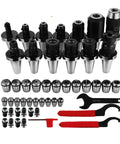Heavy Duty Cat40 Collet Chuck Set For Cnc Milling And Lathes Pinpoint Precision Grip with various collets and tools.