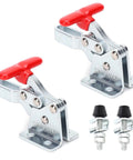 Heavy Duty Quick Release Clamp For Woodworking And Metalworking Hold Down Toggle Clamp Kit 2 Pcs With Horizontal And Elbow Fixtures