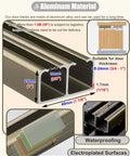 Heavy Duty Barn Door Hardware Kit Adjustable Top Track Roller System Double Wood Or Metal Doors Up To Four Hundred Pounds Smooth As Butter No Sweat Glide Stainless Steel Build showing aluminum alloy door track dimensions and details.