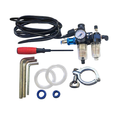 Zero Drama Heavy Duty Semi Automatic Gear Pump Paste Filling Machine With Smart Touch Control For Spot On Precision 110V accessories kit including hoses and filters.